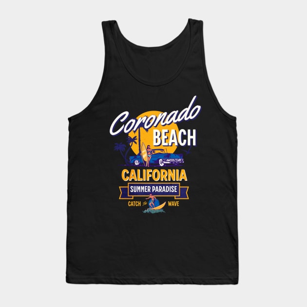 Coronado Beach California Summer Paradise Tank Top by jiromie